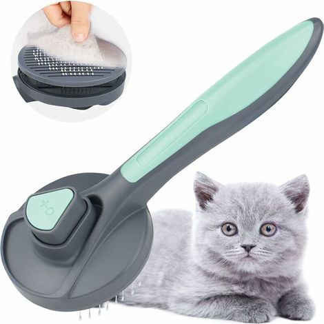 Épilateur pour chats et chiens, brosses pour chatons et autres animaux de compagnie, peignes pour poils courts, mi-longs et longs (vert)-AquaForge (1/4)