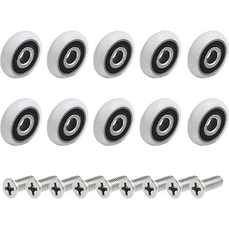 Paquete de 10 rodillos de repuesto para mampara de ducha (19 mm)