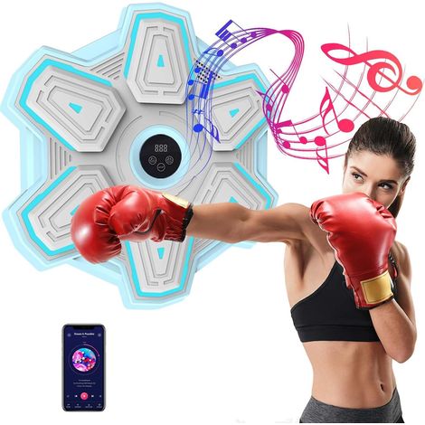 Machine de boxe musicale intelligente avec 8 vitesses et lumières colorées, machine à musique Bluetooth pour enfants et adultes, entraînement à domicile/soulagement du stress (1/5)