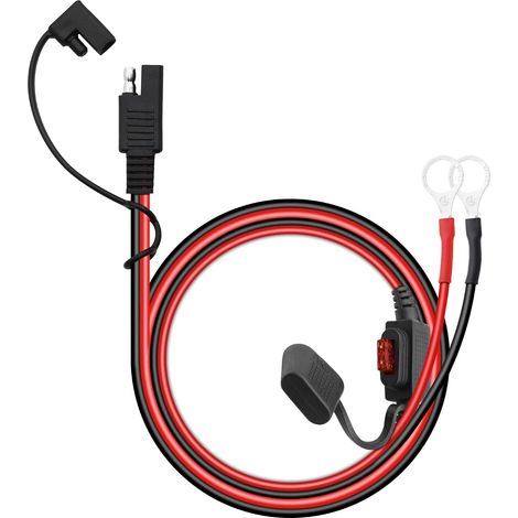SAE Battery Connector SAE to O-Ring Terminal Connector 18AWG 2-Pin Quick Disconnect SAE Battery Extension Wire Cable for Battery Charger/Maintainer (10A) (1/5)