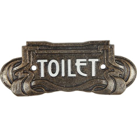 Panneau de toilettes en fonte style rétro vieilli (1/5)
