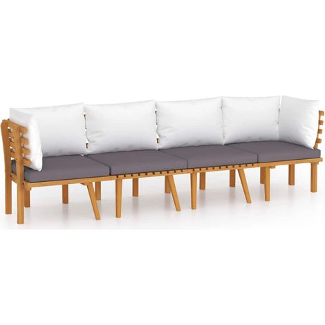 Maison Exclusive - Set Divani da Giardino 4 pz con Cuscini in Massello di Acacia (1/5)