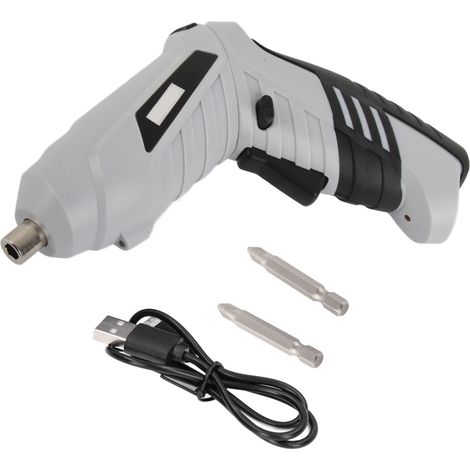 Tournevis électrique sans fil rechargeable avec kit de 2 embouts pour perçage et réparation, blanc 3,6 V (1/5)