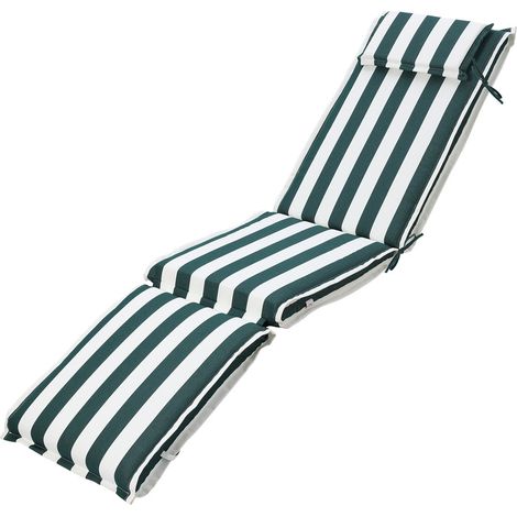 Aoodor Sonnenliegekissen, 48×187×8 cm, farbecht, Outdoor-Kissen mit Kopfstütze für Relaxsessel, Terrassenstuhl & Sonnenliege (1/5)