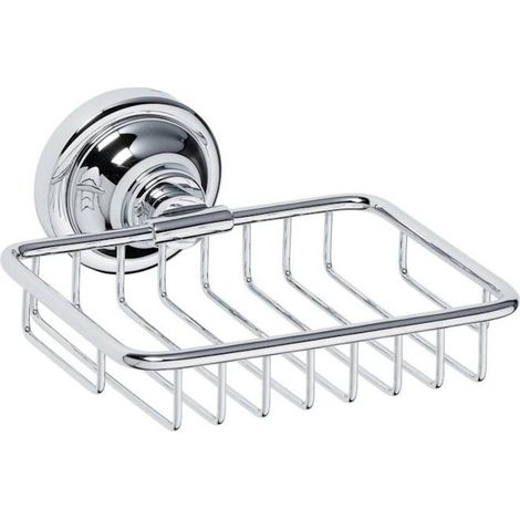 Porte-savon en grille RETRO en chrome 14x6,5x14,2 cm (1/2)