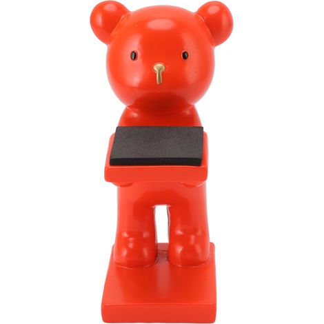 Présentoir à montre ours en résine, style moderne tridimensionnel, fait main, orange, idéal pour la maison ou le bureau.