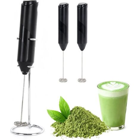 Mousseur à lait manuel - Batteur électrique - Mousseur à lait électrique - Tête de mélange à double bobine - Fouet - Rechargeable - Boîte de rangement - Pour latte, cappuccino, matcha, chocolat chaud (1/5)