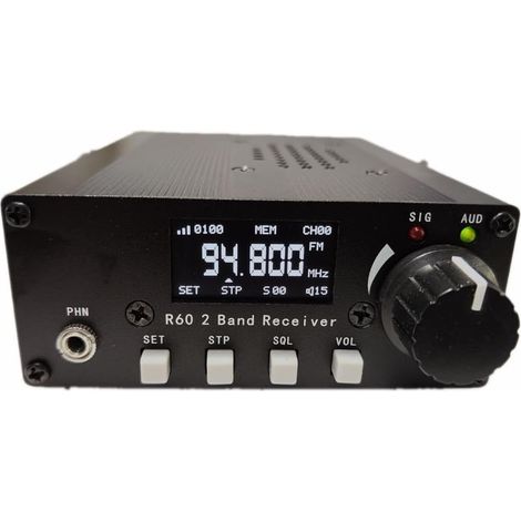 Radio d'aviation DIY R60 FM 88-108 MHz bande d'air R60 2 bandes radio d'aviation PLL conversion de fréquence secondaire + étui (1/5)