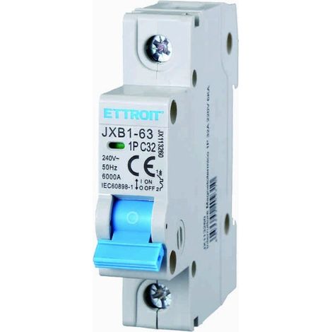 ETTROIT Interruttore Magnetotermico 1P 32A curva C 220V 6KA - JX113260 (1/3)