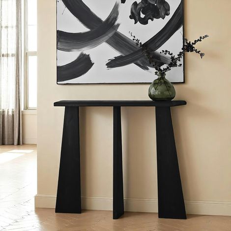 Console d'entrée en bois anthracite - 3 pieds SITIA (1/4)