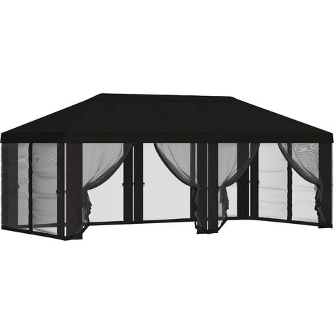 Gazebo Cover with Sidewalls 6 x 3 m Black Polyester 190 vidaXL (1/5)