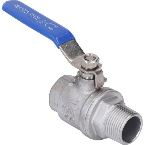 Vanne à boisseau sphérique 3/4 pouce, taraudage femelle mâle NPT, acier inoxydable, étanchéité fiable, pour eau, huile et gaz (1/5)