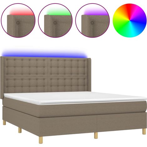 Maison Exclusive - Boxspringbett mit Matratze & LED Taupe 180x200 (1/5)