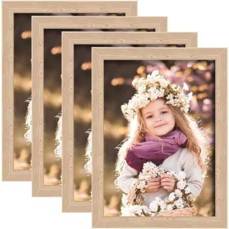 Bardusch-Lot de 4 cadres photo, format A4, 21 x 29,7 cm, modernes, our murs et tables, format portrait ou paysage (1/5)