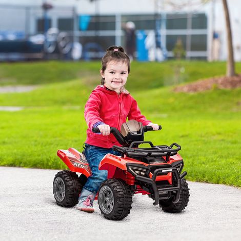 Quad électrique pour enfants avec batterie rechargeable 6V, bouton d'accélérateur, 18-36 mois, 70 x 42 x 45 cm, rouge (1/5)