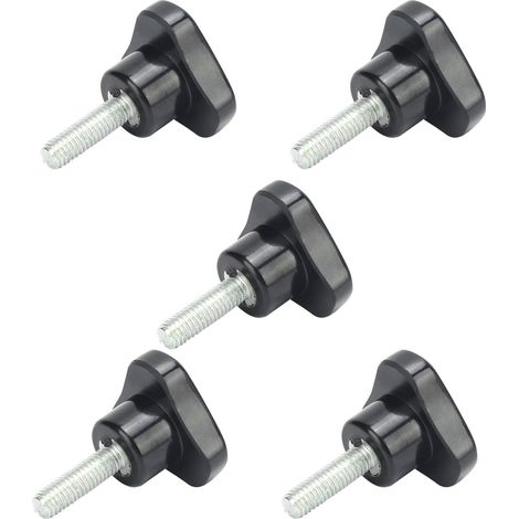 Lot de 5 vis à molette triangulaires pour tour à main, poignée de verrouillage, M6x32x20 (1/5)