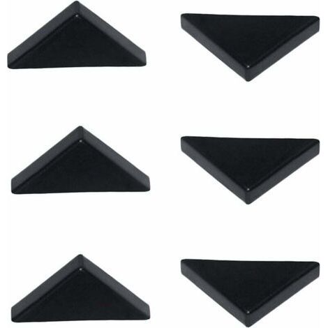 Protections d'angle noires de 6 mm pour verre tranchant, miroirs et carrelage, protections d'angle triple forme, 20 pièces (1/5)