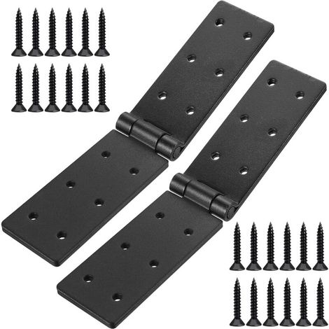 Pezzo di robuste cerniere pieghevoli nere, cerniere per scatole, cerniere per cassettiere, cerniere per cassetti di mobili da giardino in legno