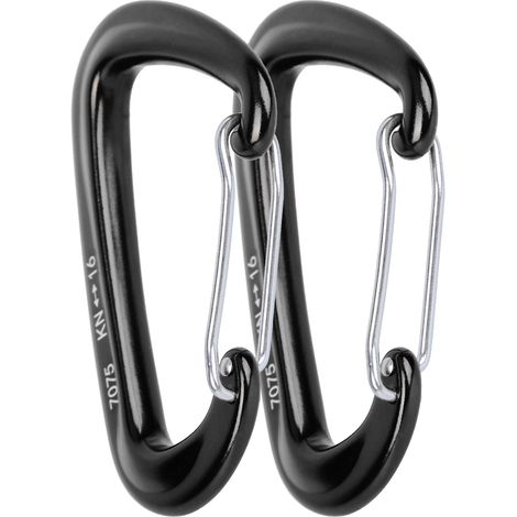 Lot de 2 boucles multifonctions d'extérieur pour hamac, crochet de suspension, boucle de sécurité pour l'escalade, noir (1/5)