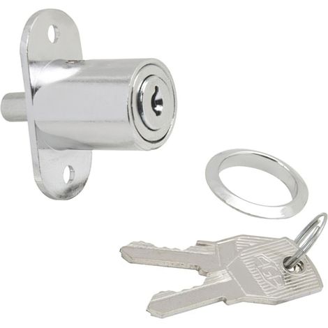 Serrure Porte Coulissante Avec Bouton Poussoir 347/27 mm. Chromé