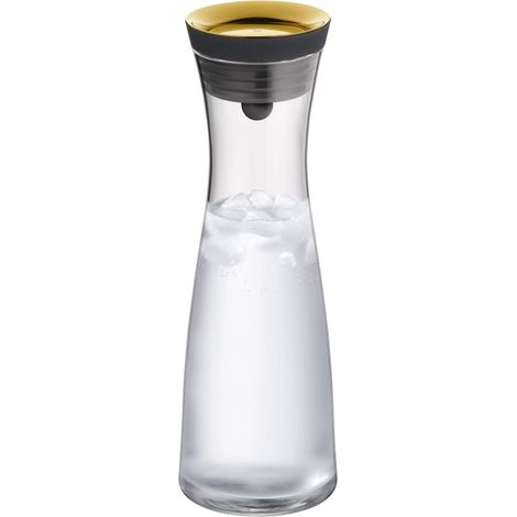 WMF 0617706590 Caraffa d'acqua di base, 1.0 l, Altezza 29 cm, Caraffa di vetro, Coperchio in silicone, Chiusura CloseUp, Oro (1/5)