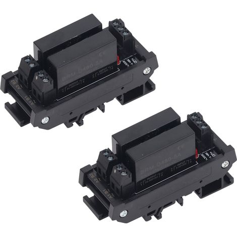 Relais statique 2 canaux 5-8A, module SSR 2 pièces, entrée 3-32VDC, sortie 24-480VAC, usage industriel, DIY. (1/5)