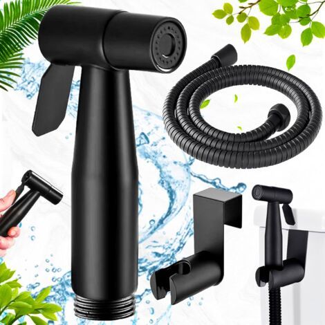VURAHOME - Kit de Bidet en Acier Inoxydable, Ensemble de Douchette, Douchette à Main Pulvérisateur à Pression Réglable, Avec Tuyau Antidéflagrant de 1.5m, Aux Salles de Bains et Aux Cuisines (1/4)