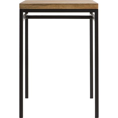 Table haute carrée en manguier massif et métal noir L70 cm YPSTER