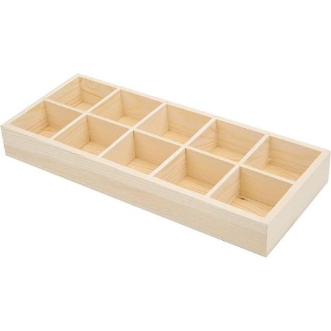 Scatola in legno personalizzabile 10 scomparti contenitore portaoggetti per bustine di the scatole decorative decoupage (1/5)