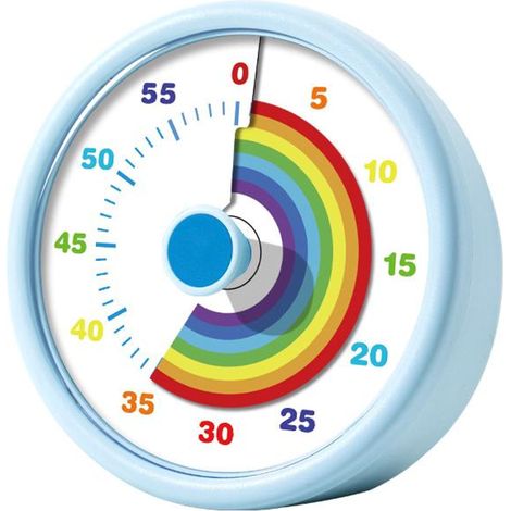 Visueller Timer für Kinder, 60-Minuten Countdown für Klassenzimmer Büro Küche, Schreibtisch Kinder Zeitmana gement Tools mit leisem Betrieb, Pomodoro Timer Regenbogenmuster (Blau) (1/5)