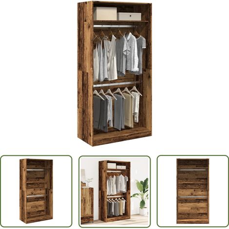 vidaXL Kleiderschrank Altholz-Optik 100x50x200 cm Holzwerkstoff (1/5)
