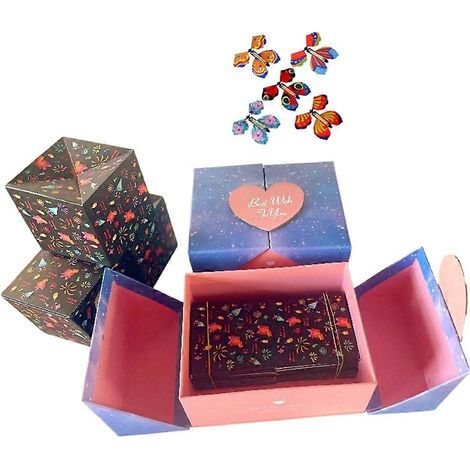Coffret cadeau surprise mode, sac cadeau, cadeau d'anniversaire, cadeau de Saint-Valentin, enveloppe rouge rebondissante G (1/5)