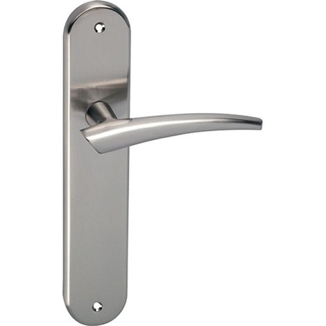 Manilla puerta interior Zamak níquel satinado placa ovalada alta intensidad 330 (1/5)