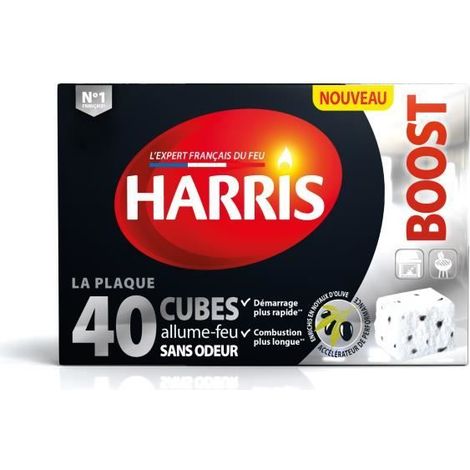 HARRIS 40 cubes allume-feu Boost - Sans odeur