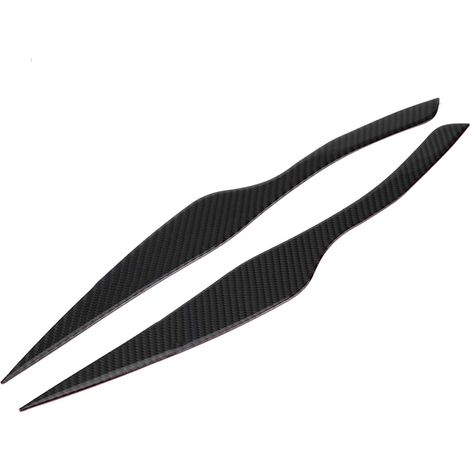 Paire de couvre-sourcils en fibre de carbone pour phares BMW Série 3 E90 E91 2006-2011, paupières de projecteurs, garniture décorative noire (1/5)
