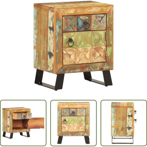 Vintage Nachttisch - Nachttisch 40x30x50 cm Recyceltes Massivholz (1/5)