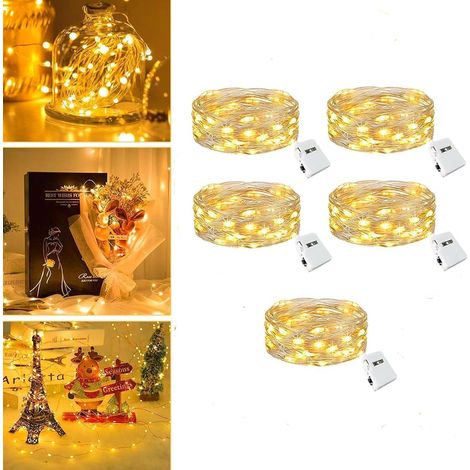 Miniature LED Fairy Lights 2 m Battery Operated 20 LEDs Warm White (1/5)