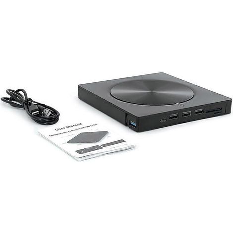 Lecteur/graveur DVD-RW externe portable 8 en 1 USB 3.0/Type-C, graveur DVD-ROM, lecteur DVD multifonction (1/5)