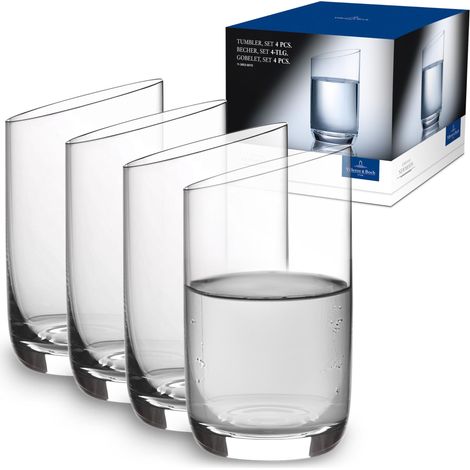 Gobelet Set 4 Pièces Transparent, Lave-Vaisselle, Verres à Jus et Soda, Verre à Boire, Set de Verres, Ensemble de Verres, Cristallin (1/5)