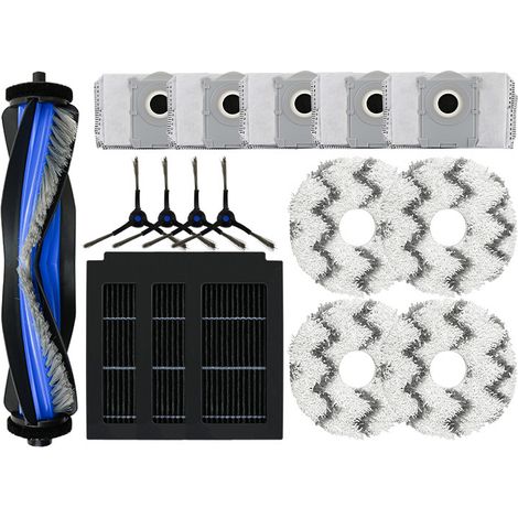 Zubehör für Ecovacs Deebot X1 Omni / X1 e Omni / X1 Turbo Staubsauger: 1 Hauptbürste, 4 Seitenbürsten, 4 Wischpads, 3 Filter, 5 Beutel (1/5)