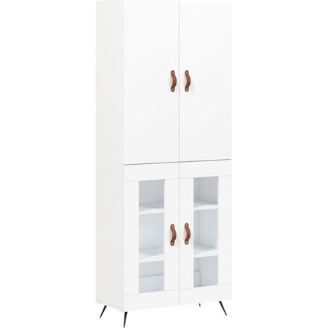 Aparador cómoda mueble de almacenaje organizador cocina salón salón alto 695 x 34 x 180 cm madera de ingeniería blanco 020032653