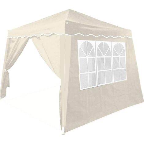 CASARIA® Pavillon Pop-up 3x3m inkl. 2 Seitenteile Farbauswahl UV-Schutz 50+ inkl. Tasche wasserdicht faltbar Faltpavillon Zelt Festival Capri Beige (1/5)