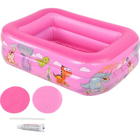 Piscine Gonflable Enfants Grande Taille Carrée Rose pour Jardin - Paddling Pool d'Été (1/5)