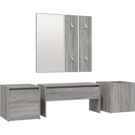 Maison Exclusive - Set di Mobili da Corridoio Grigio Sonoma in Legno Multistrato (1/5)