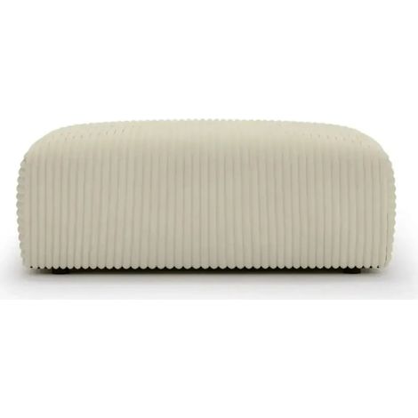 MILA - Pouf en velours côtelé Beige 110x72x40 cm