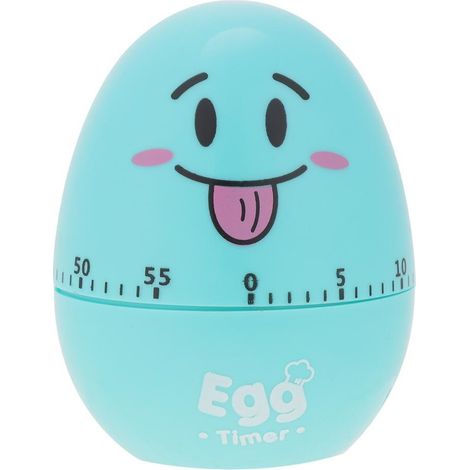Sugoyi Magnete da cucina, simpatico uovo di plastica con timer manuale, strumento da cucina con allarme meccanico da 55 minuti (blu).