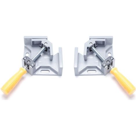 2 Pcs Serre Joint Angle 90 °, Etau D'angle Alliage d'Aluminium Pince de Soudage d'angle avec mâchoire pivotante réglable, pour Outils Menuisier, Soudage de Charpentier (Gris) (1/5)