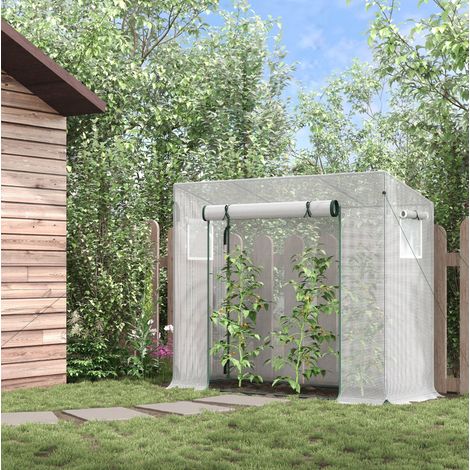 Gartentunnel-Gewächshaus 200 x 76 x 168 cm mit aufrollbarer Tür und Seitenfenstern (1/5)
