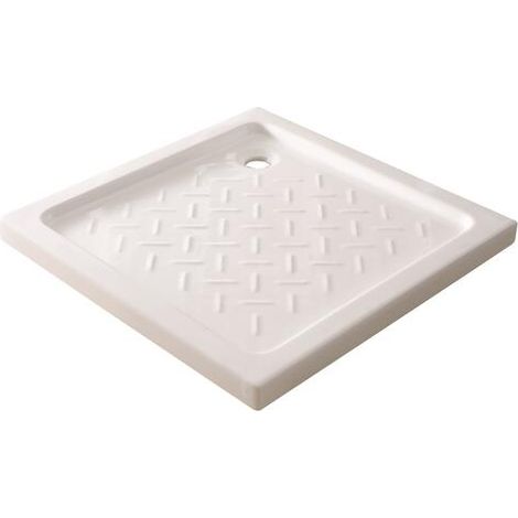 ONDEE - Plato de ducha MERI - relieves antideslizantes - Gres - Blanco - 90x90x6,5cm