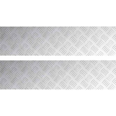 Plaques à damier 2 pcs Argent 100 x 25 cm Aluminium CFW911890 (1/5)
